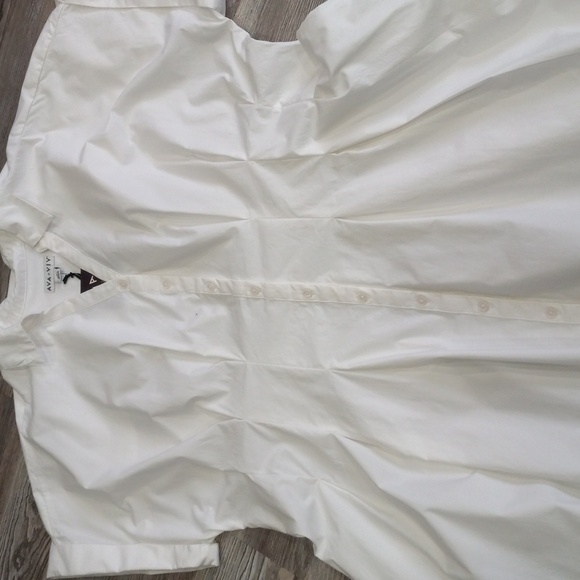 Ava & Viv White Button-Up Side Pockets Cotton Midi Dress Women's Plus Size 3X - Picture 15 of 15